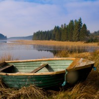 Loch side fishing boat, Scotland