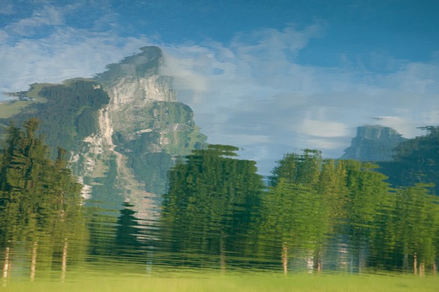 Mount Aouille de Criou reflected in Lac Dames, Samoen, Frech Alps